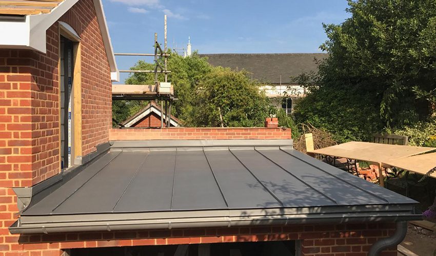flat zinc roof repair in halstead